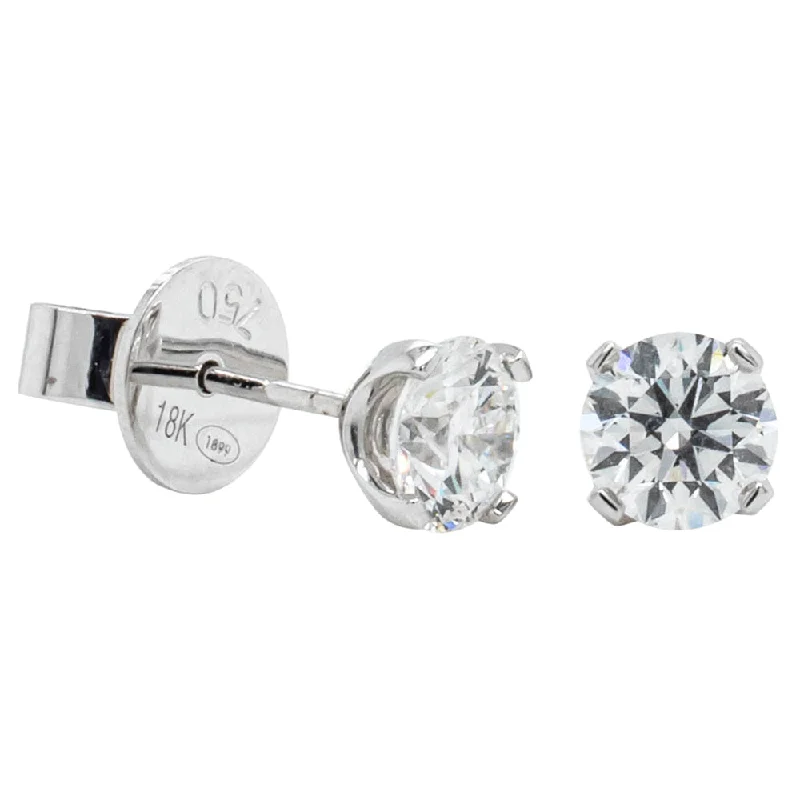 Stud Earrings with Symbolic Elements -18ct White Gold 1.40ct Diamond Blossom Stud Earrings