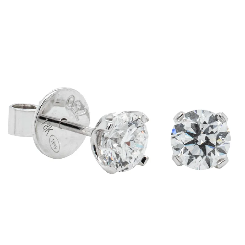 Stud Earrings with Abstract Designs -18ct White Gold 1.40ct Diamond Blossom Stud Earrings