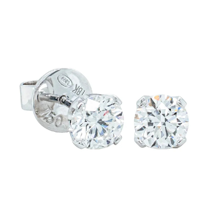 Stud Earrings with Filigree -18ct White Gold 1.40ct Diamond Blossom Stud Earrings