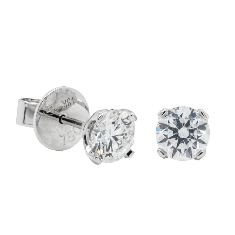 Bohemian Stud Earrings with Tassels -18ct White Gold 1.41ct Diamond Blossom Stud Earrings