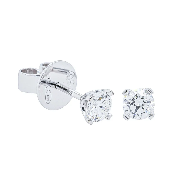 Floral Stud Earrings with Petals -18ct White Gold .60ct Diamond Blossom Stud Earrings