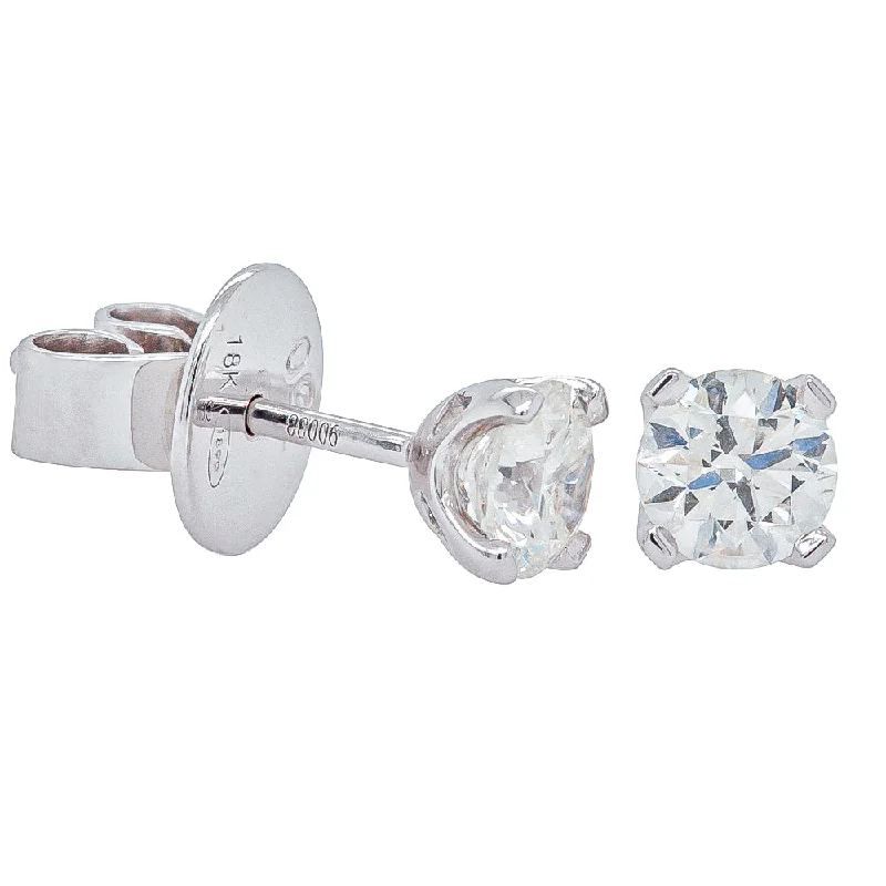 Stud Earrings for Anniversary -18ct White Gold .80ct Diamond Blossom Stud Earrings