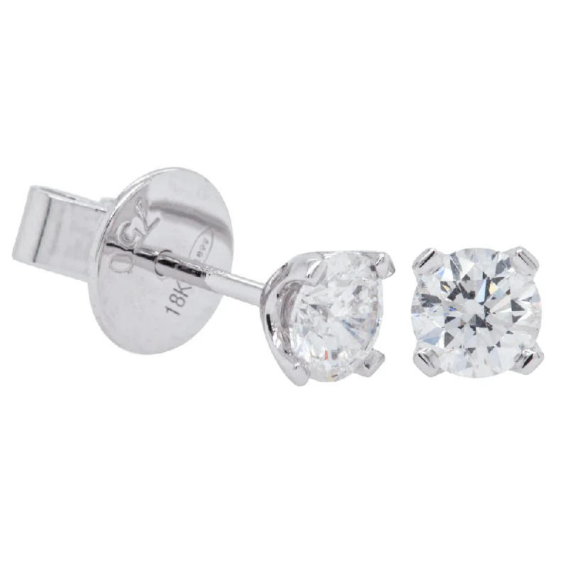 Retro Stud Earrings for Nostalgia -18ct White Gold .80ct Diamond Blossom Stud Earrings