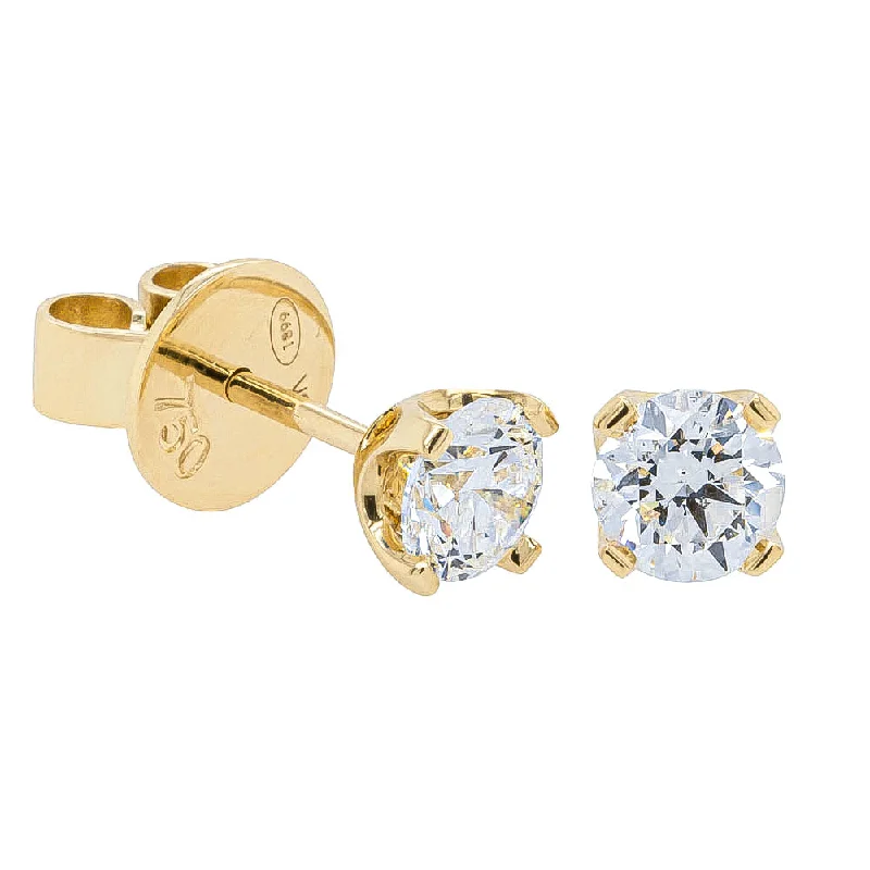 Stud Earrings with Gemstones and Beads -18ct Yellow Gold 1.00ct Diamond Blossom Stud Earrings