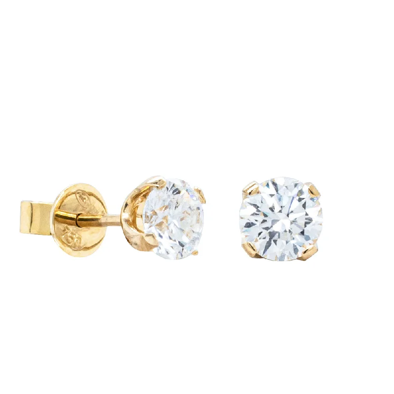 Stud Earrings for Beach Outfit -18ct Yellow Gold 1.21ct Diamond Blossom Stud Earrings