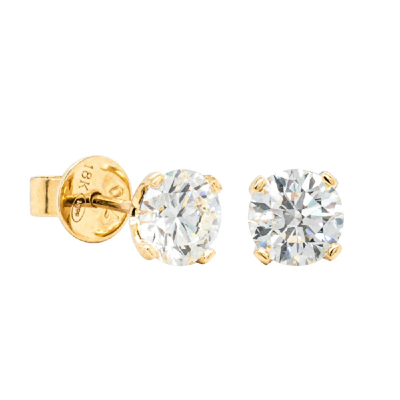 Adjustable Stud Earrings for Custom Fit -18ct Yellow Gold 2.01ct Diamond Blossom Stud Earrings