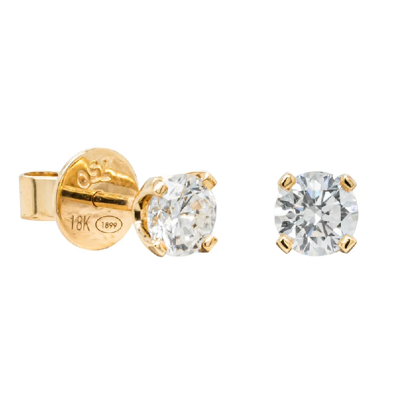 Stud Earrings for Festival Style -18ct Yellow Gold .80ct Diamond Blossom Stud Earrings