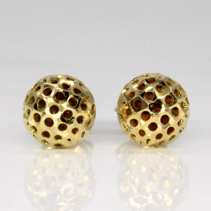 Triangular Stud Earrings for Edge -18k Yellow Gold Lattice Stud Earrings