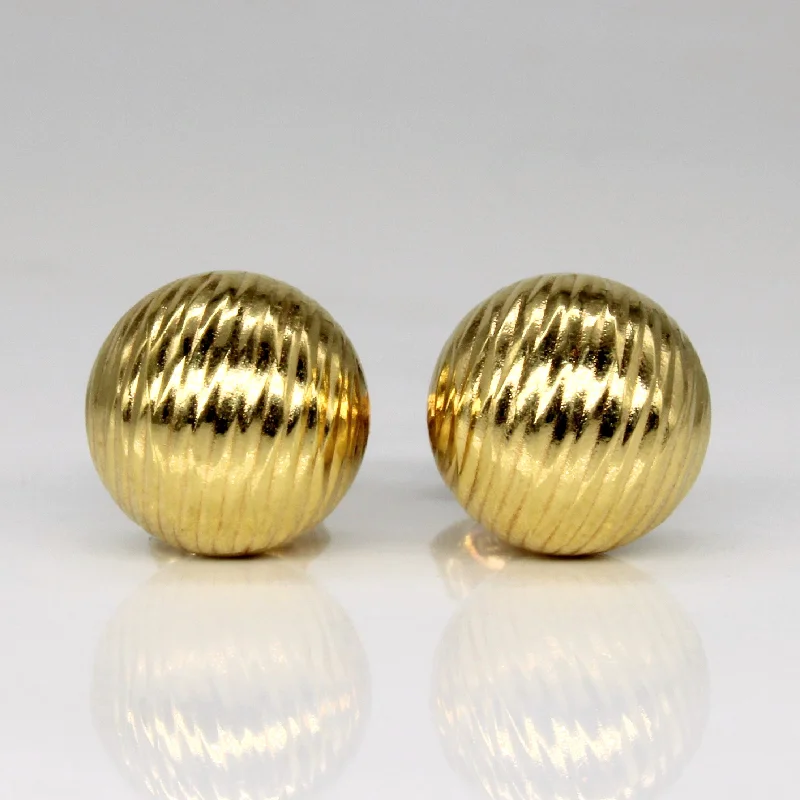 Stud Earrings for Work Attire -18k Yellow Gold Sphere Stud Earrings