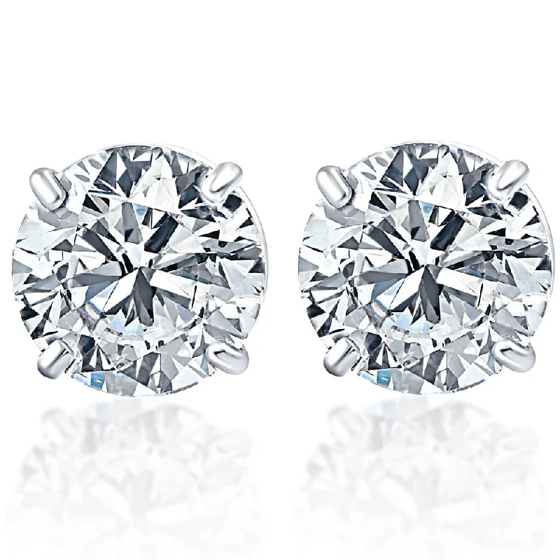 Stud Earrings with Polished Shine -.25Ct Round Brilliant Cut Natural Diamond Stud Earrings in 14K Gold Basket Setting