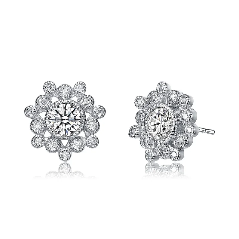 Stud Earrings for Evening Gown -Camille Classic Flower Stud Earrings