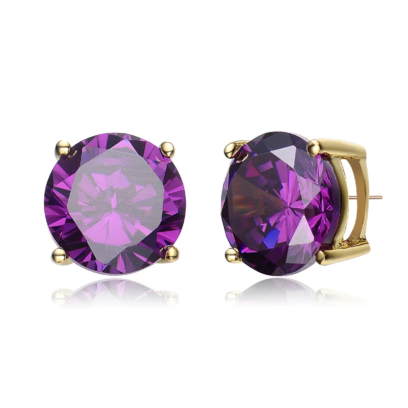 Stud Earrings for Christmas Party -Sylvie Dainty Purple Stud Earrings