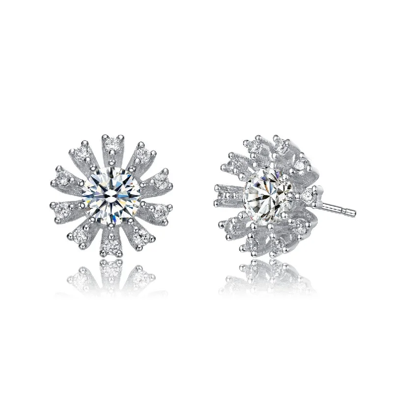 Tarnish Resistant Stud Earrings for Longevity -Julie Snowflake Flower Stud Earrings