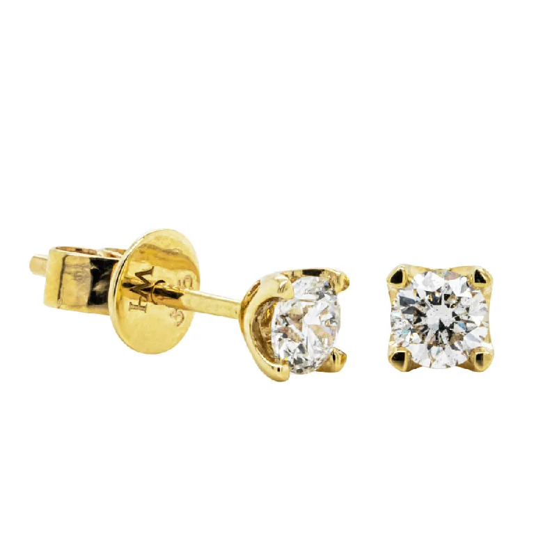 Stud Earrings with Matte Finish -9ct Yellow Gold .40ct Diamond Ava Stud Earrings