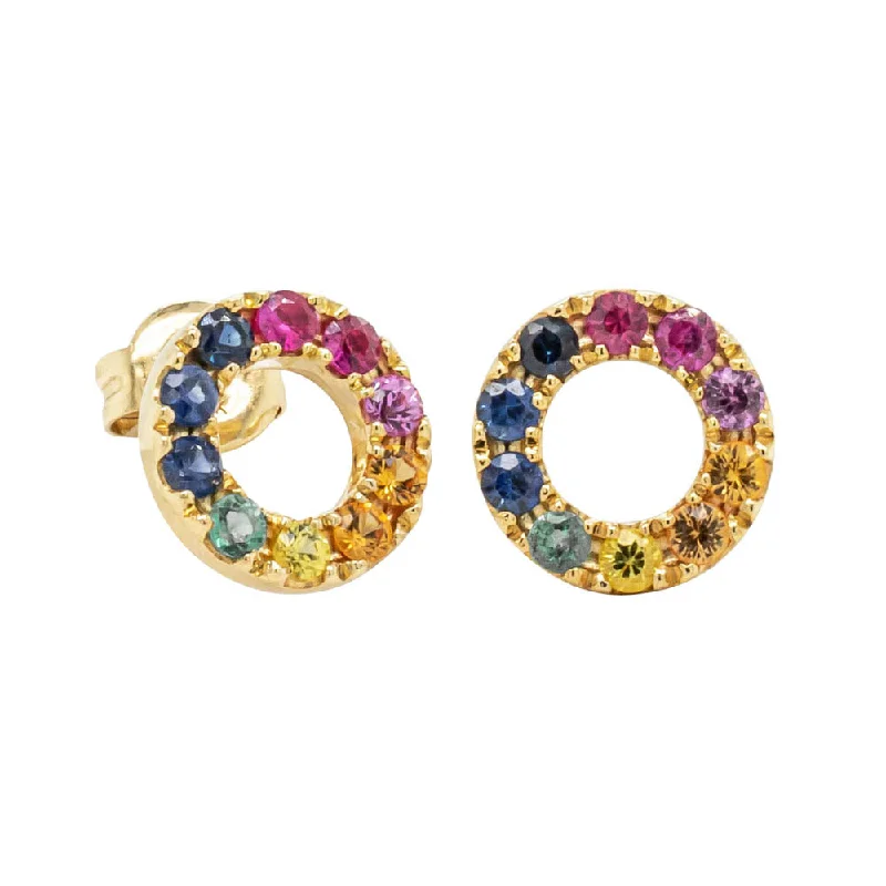 Stud Earrings with Gemstones and Beads -9ct Yellow Gold Petite Prism Stud Earrings