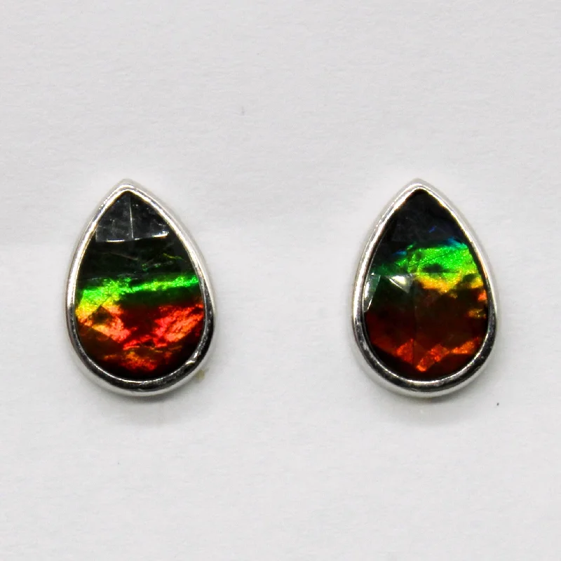 Stud Earrings for Festival Style -Ammolite Stud Earrings | 1.20ctw |