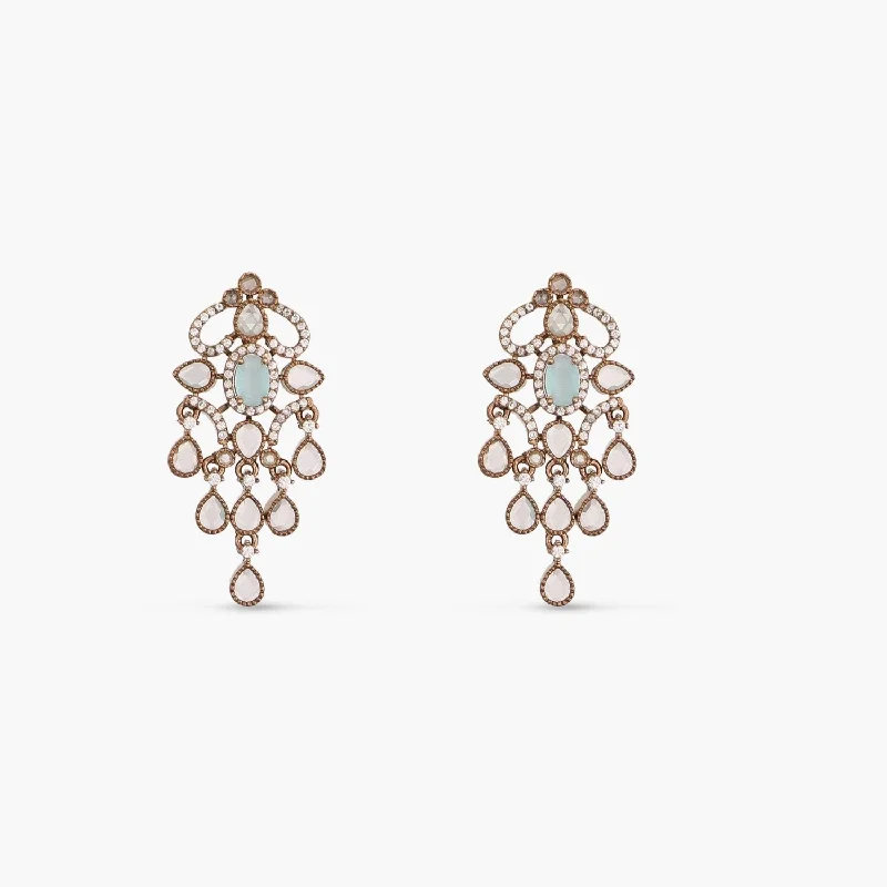 Leverback Stud Earrings for Comfort -Ardeyi CZ Mint Stud Earrings