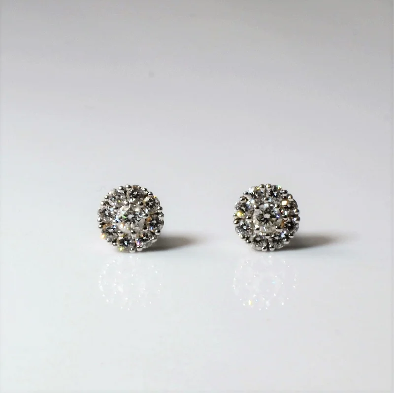 Stud Earrings for Formal Attire -'Birks' Cluster Diamond Stud Earrings | 0.46ctw |