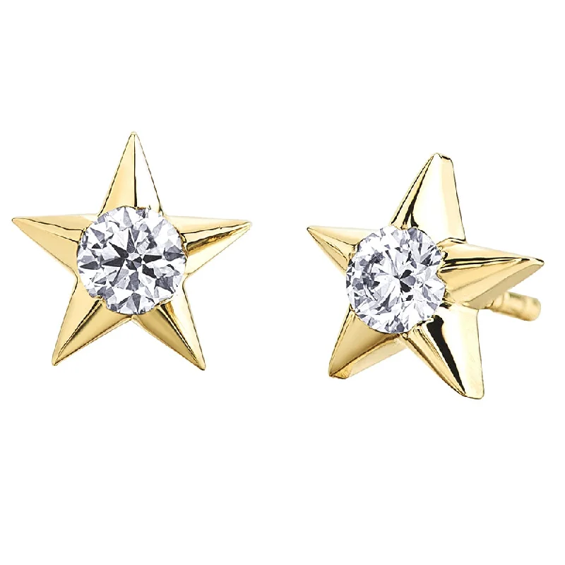 Lead Free Stud Earrings for Health -Canadian Diamond Star Stud Earrings