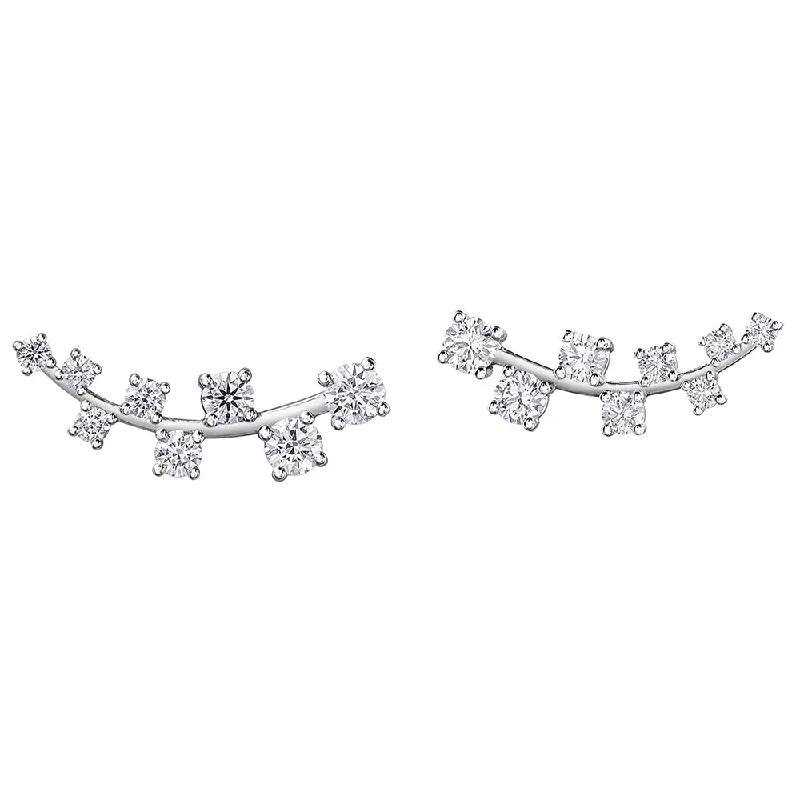 Stud Earrings with Crystals -Canadian Diamond Vine Stud Earrings