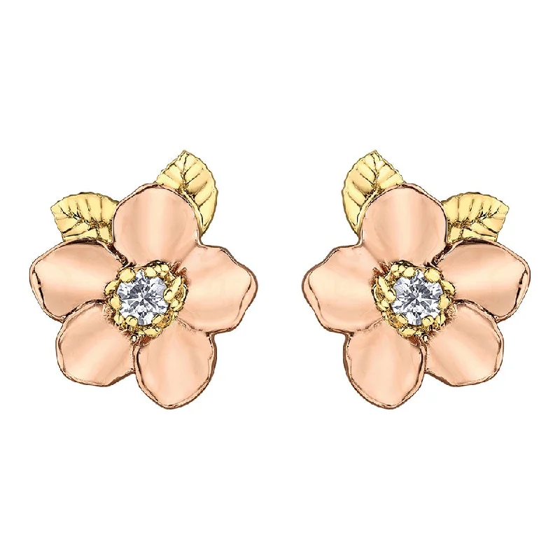 Hippie Stud Earrings with Beads -Canadian Diamond Wild Rose Stud Earrings