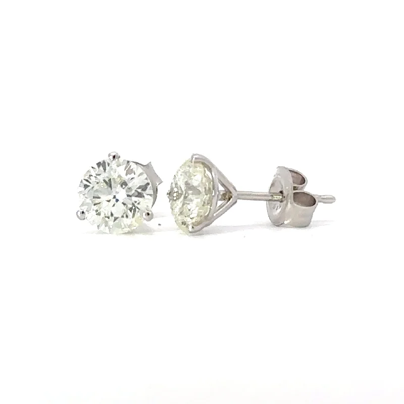 Stud Earrings with Polished Shine -Classic Diamond Martini Stud Earrings