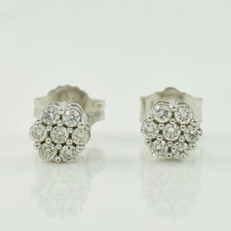 Crystal Stud Earrings for Sparkle -Cluster Diamond Stud Earrings | 0.14ctw |