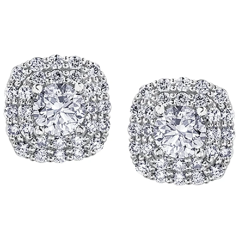 Lightweight Stud Earrings for All Day -Cushion Canadian Diamond Stud Earrings