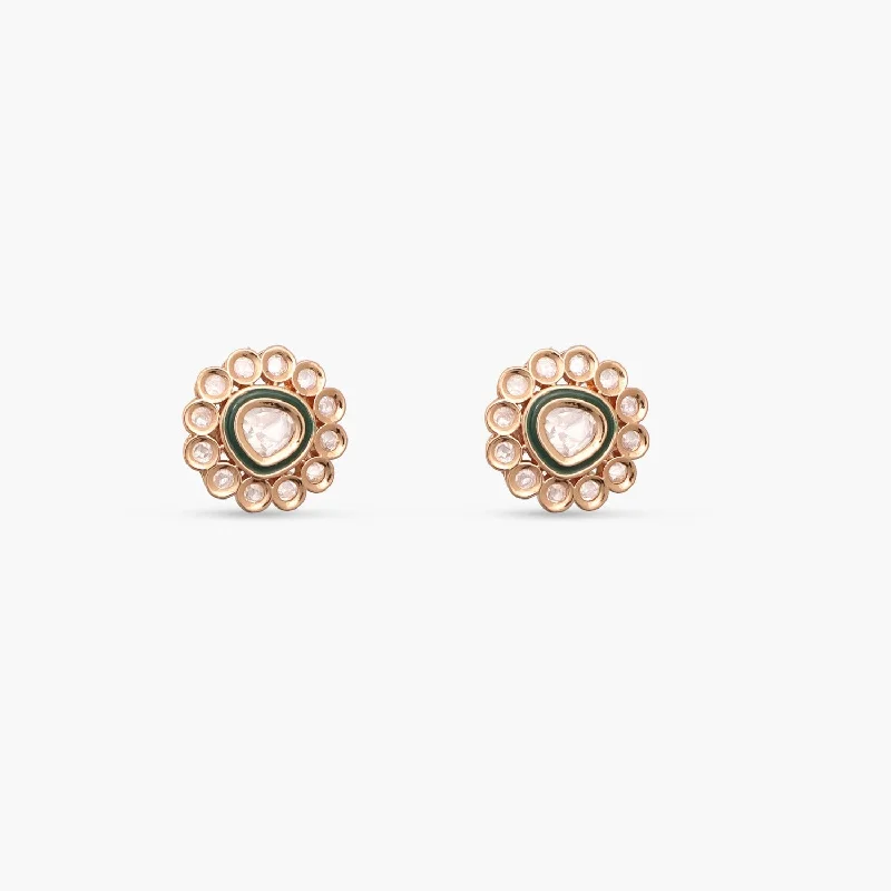 Crystal Stud Earrings for Sparkle -Cynara Kundan Stud Earrings