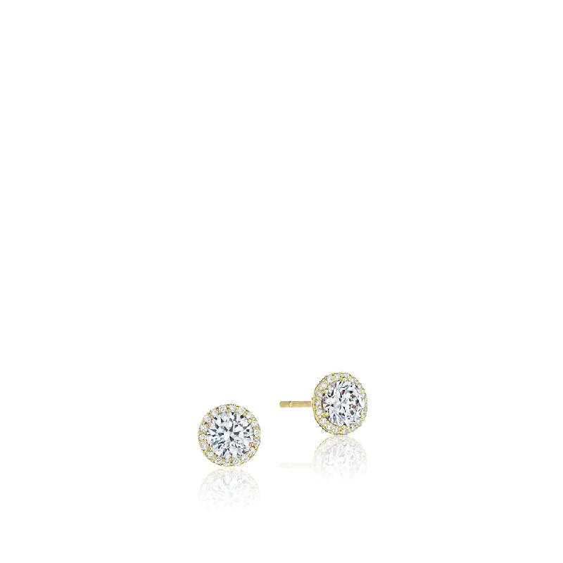 Stud Earrings with Debossed Designs -Dantela Bloom Diamond and Cubic Zirconia Stud Earrings