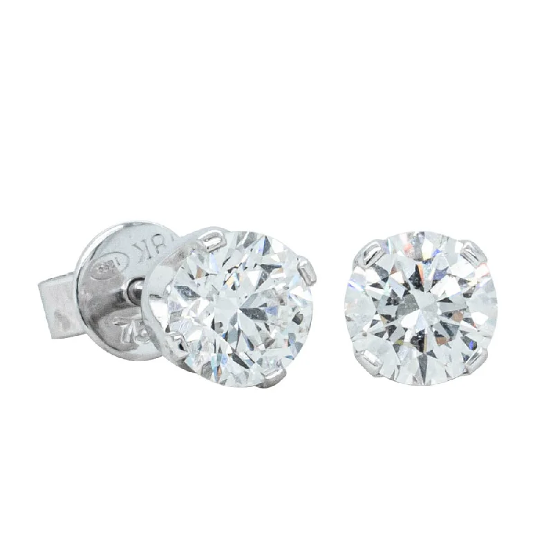 Clip On Stud Earrings for Non Pierced -Deja Vu 17ct White Gold 1.07ct Diamond Stud Earrings