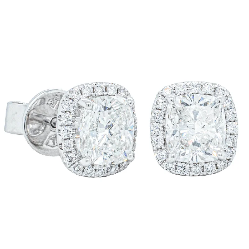 Double Stud Earrings for Impact -Deja Vu 18ct White Gold 2.30ct Diamond Stud Earrings