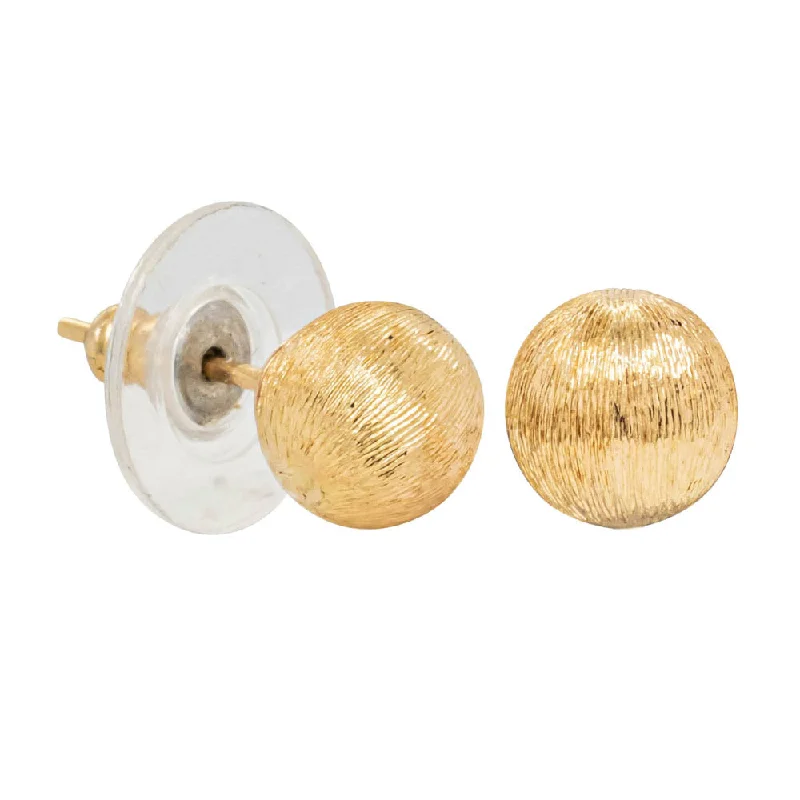 Waterproof Stud Earrings for Outdoor -Deja Vu 18ct Yellow Gold Ball Stud Earrings