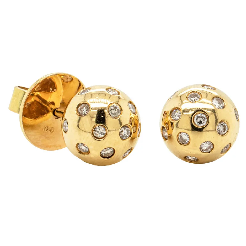 Celtic Stud Earrings with Knotwork -Deja Vu 18ct Yellow Gold .75ct Diamond Stud Earrings