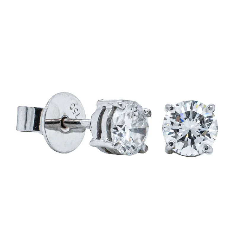 Stud Earrings for Formal Attire -Deja Vu Palladium & White Gold 1.10ct Diamond Stud Earrings