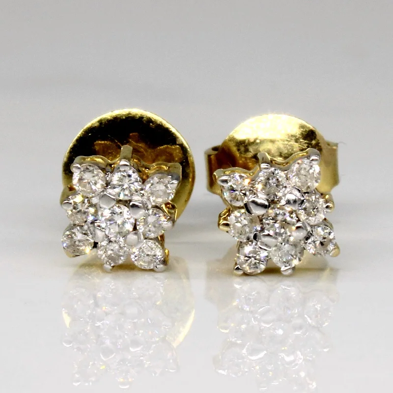 Diamond Stud Earrings for Luxury -Diamond Cluster Stud Earrings | 0.20ctw |