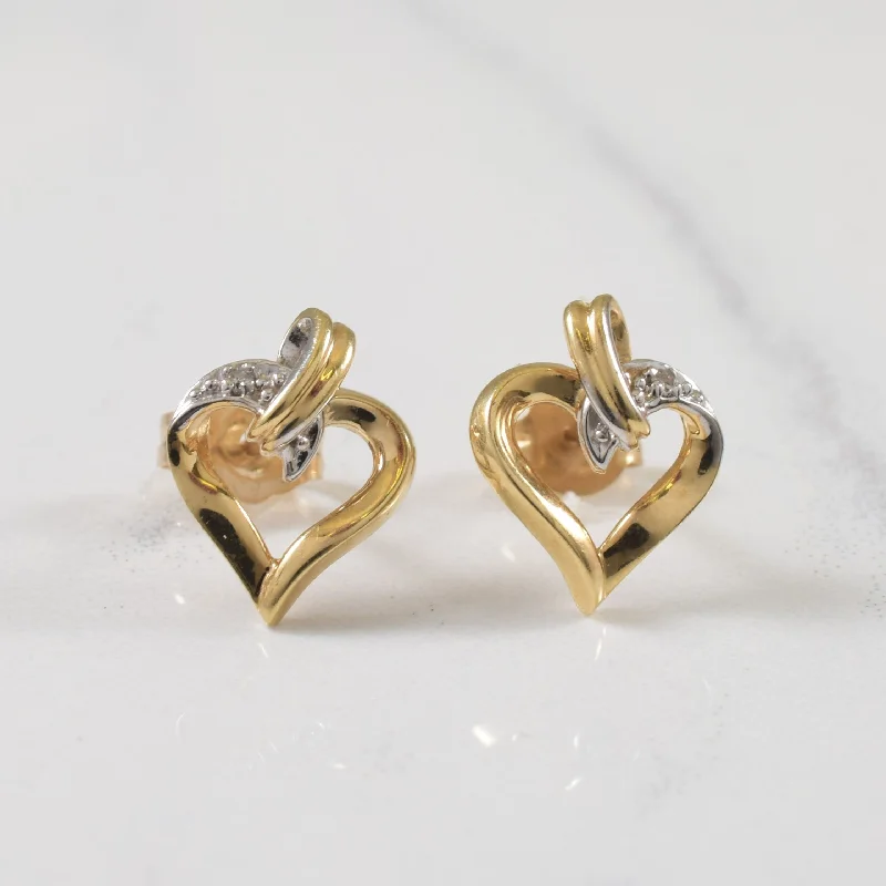 Stud Earrings for Engagement Party -Diamond Heart Stud Earrings | 0.01ctw |