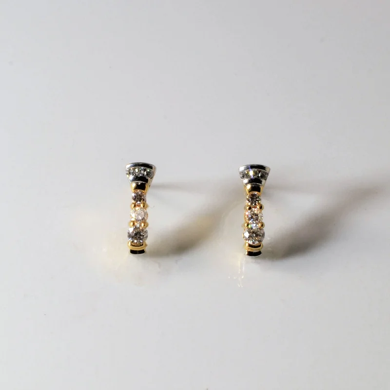 Stud Earrings for Beach Outfit -Diamond Stick Stud Earrings | 0.28ctw |