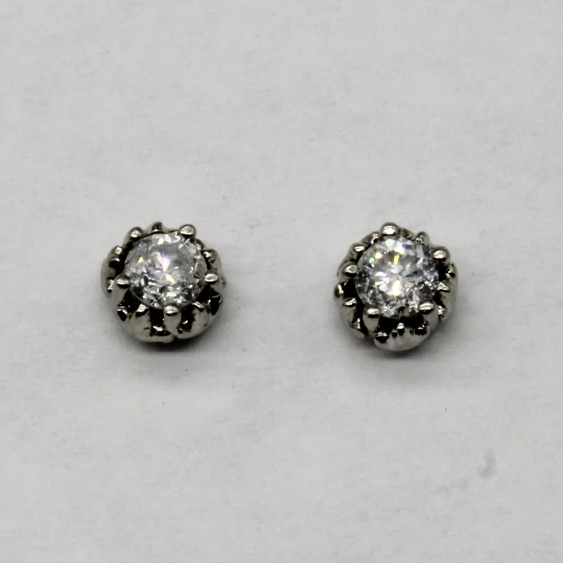 Vintage Stud Earrings with Patina -Diamond Stud Earrings | 0.42ctw |