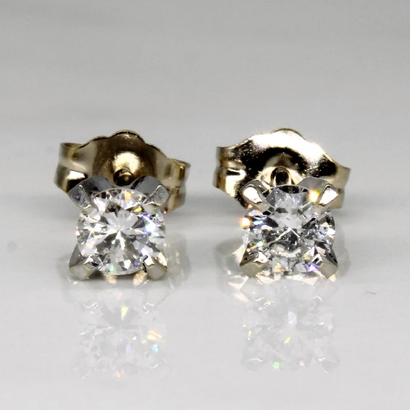 Stud Earrings with Enamel -Diamond Stud Earrings | 0.48ctw |