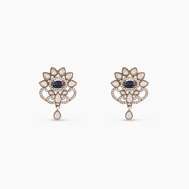 Detachable Stud Earrings with Charms -Elysia CZ Blue Stud Earrings