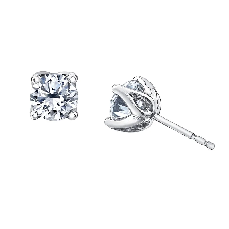 Stud Earrings for Fitness Activities -Eternal Flames Round Canadian Diamond Stud Earrings