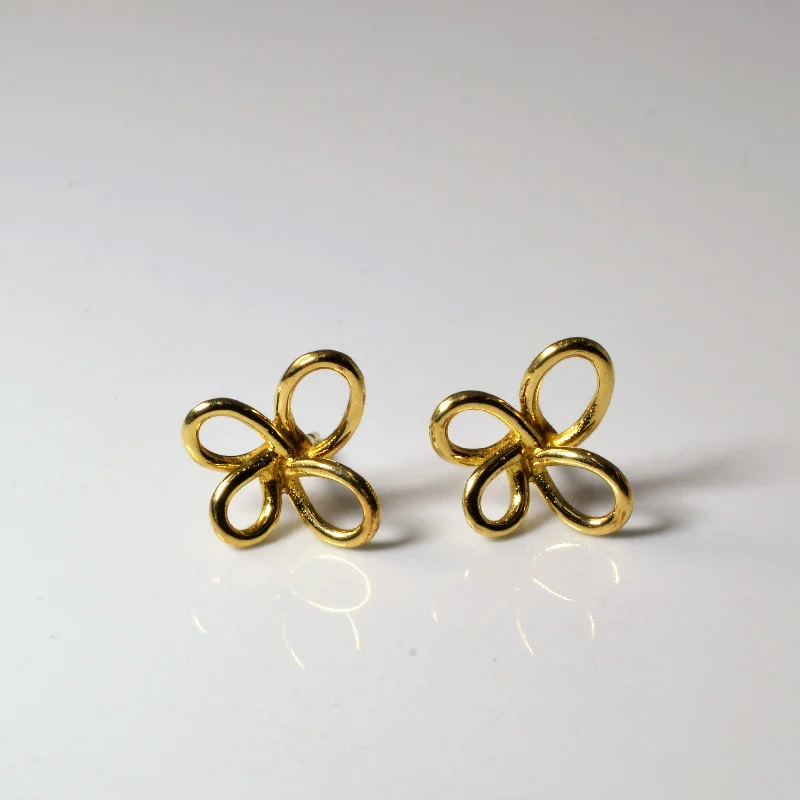 Clip On Stud Earrings for Non Pierced -Abstract Floral Stud Earrings |