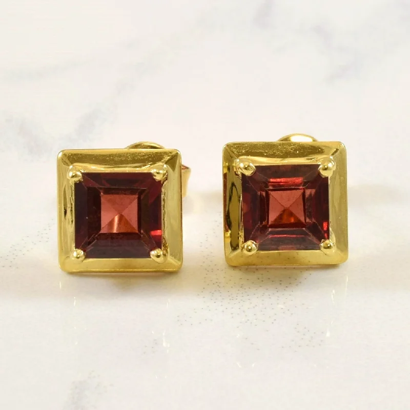 Animal Print Stud Earrings for Fun -Garnet Stud Earrings | 3.00ctw |