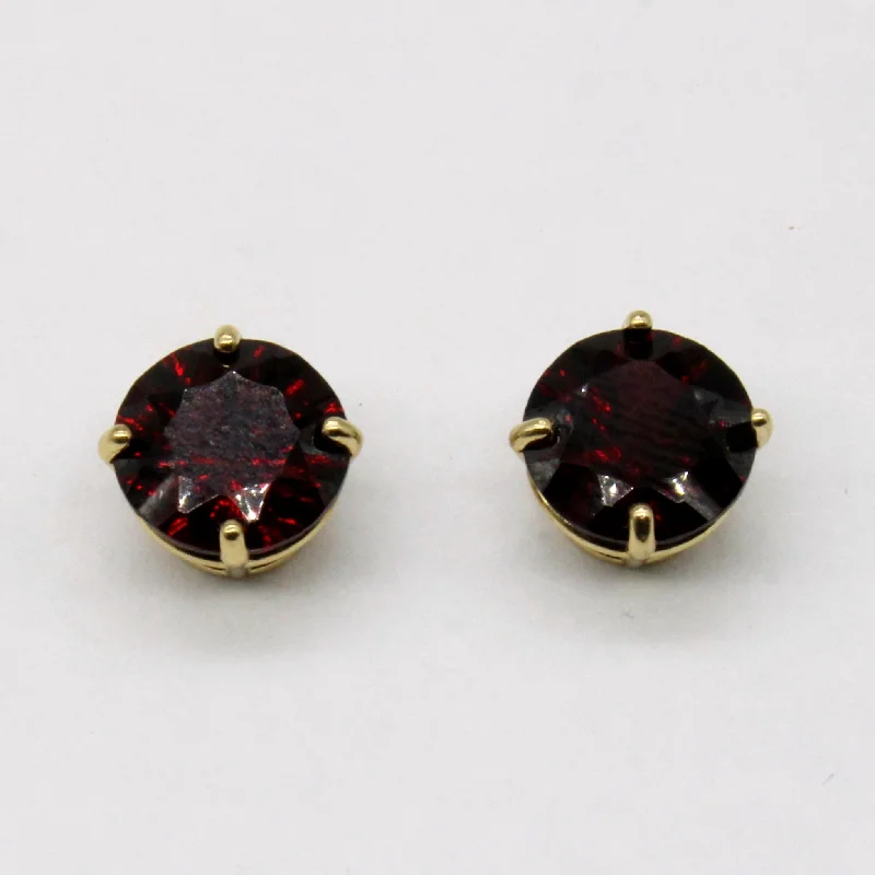 Detachable Stud Earrings with Charms -Garnet Stud Earrings | 4.00ctw |