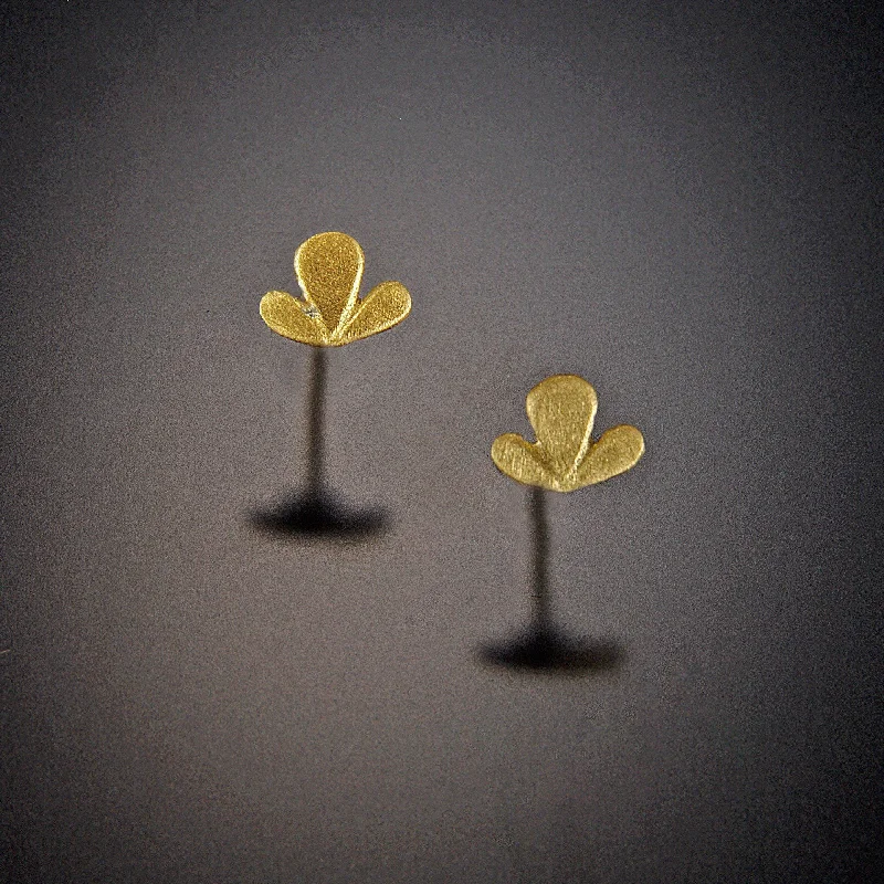 Detachable Stud Earrings with Charms -Leaf Trio Stud Earrings