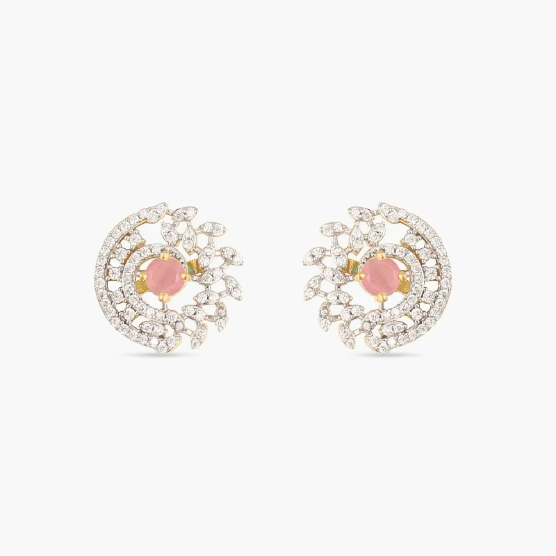 Indian Stud Earrings with Intricacy -Holly Nakshatra CZ Stud Earrings