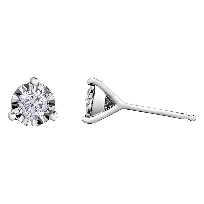 Stud Earrings for Prom Night -Illusion Set Diamond Martini Stud Earrings