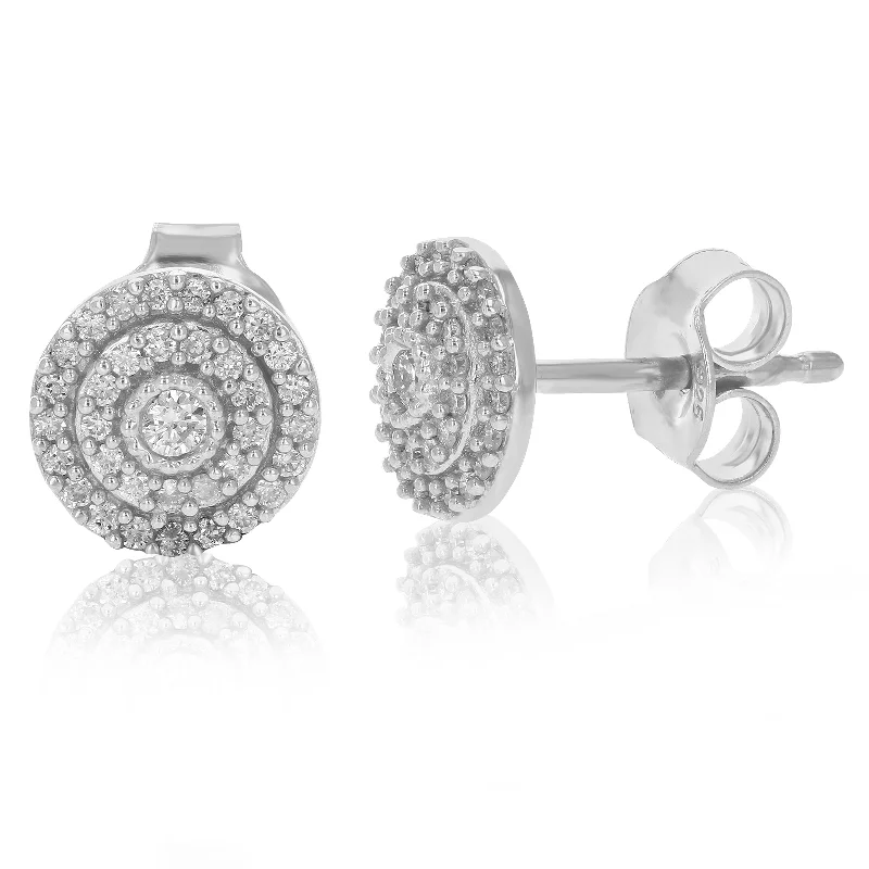 Nickel Free Stud Earrings for Safety -Lab Grown Diamond Stud Earrings 1/4 cttw Round Cut Prong Set .925 Sterling Silver