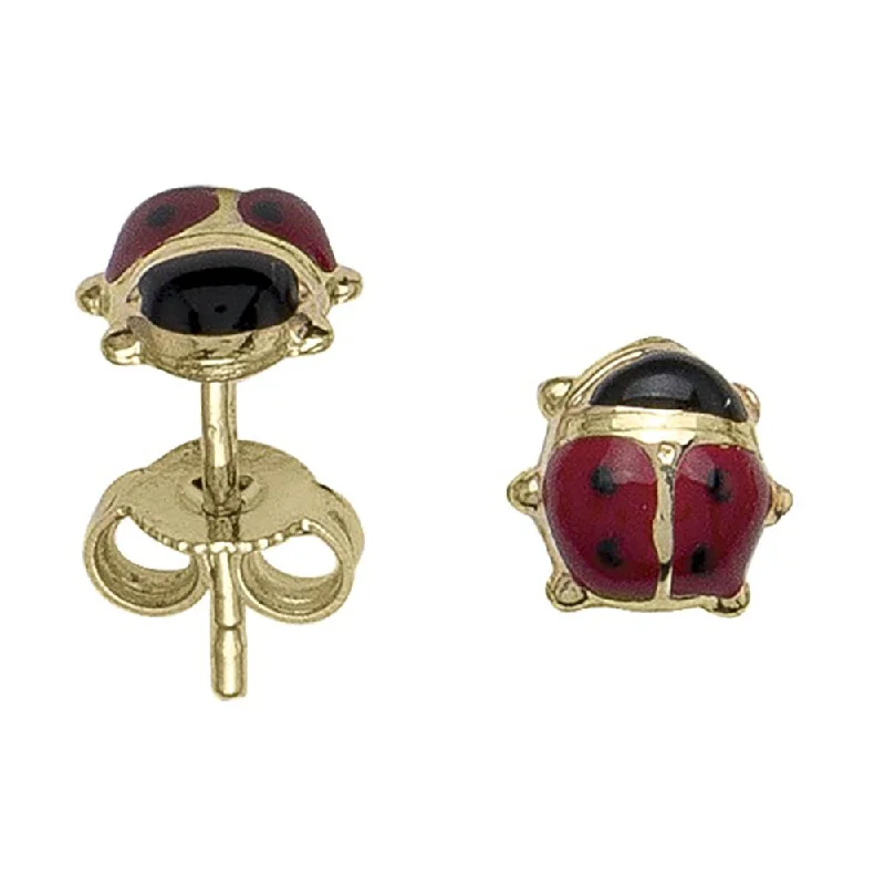 Gold Stud Earrings for Women -Lady Bug Stud Earrings